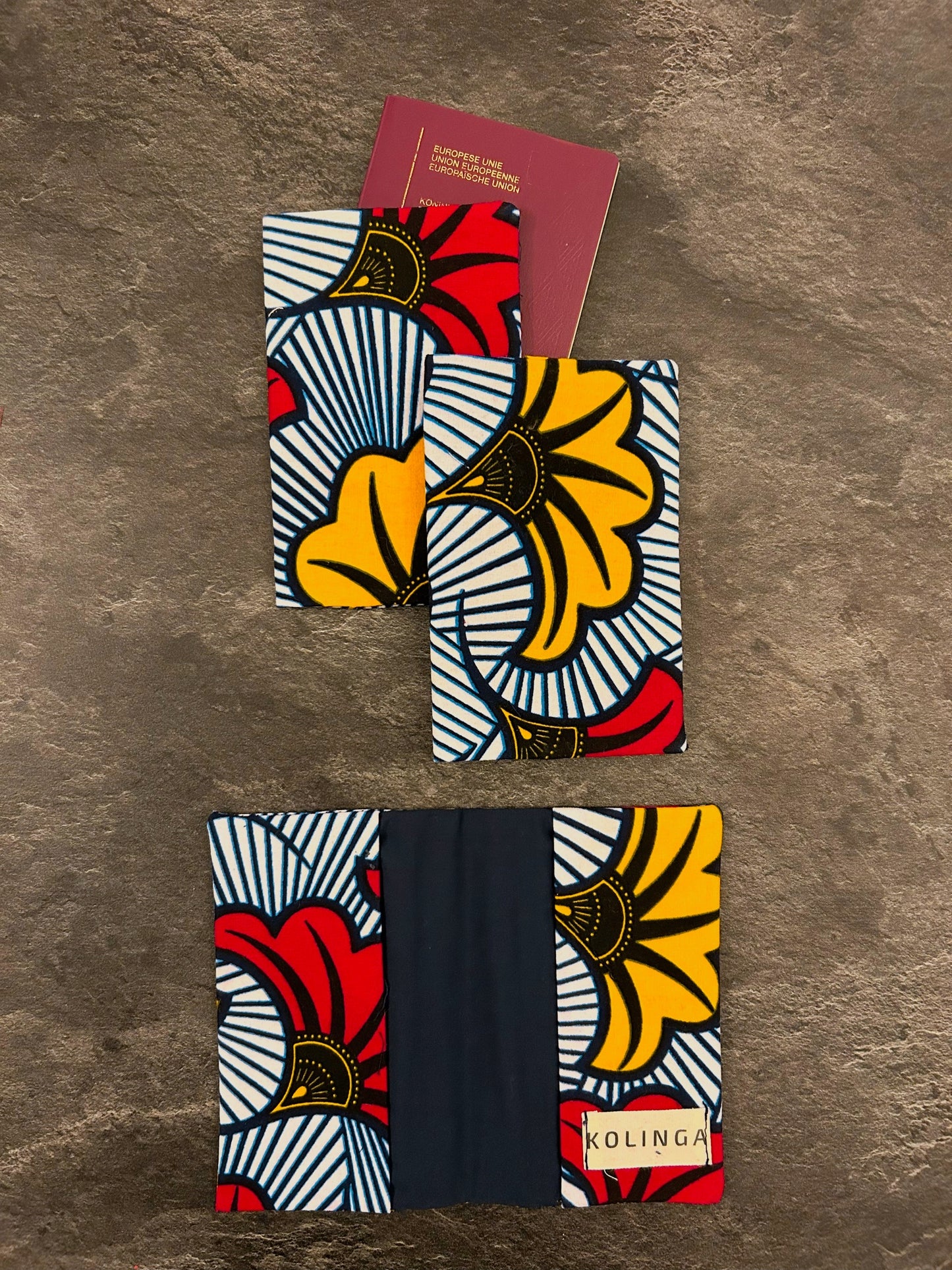 Paspoorthouder - FLEUR DE MARIAGE (Yellow/Red)