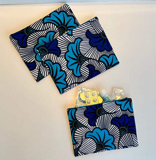 Zip pouch - FLEUR DE MARIAGE (Blue Duo)