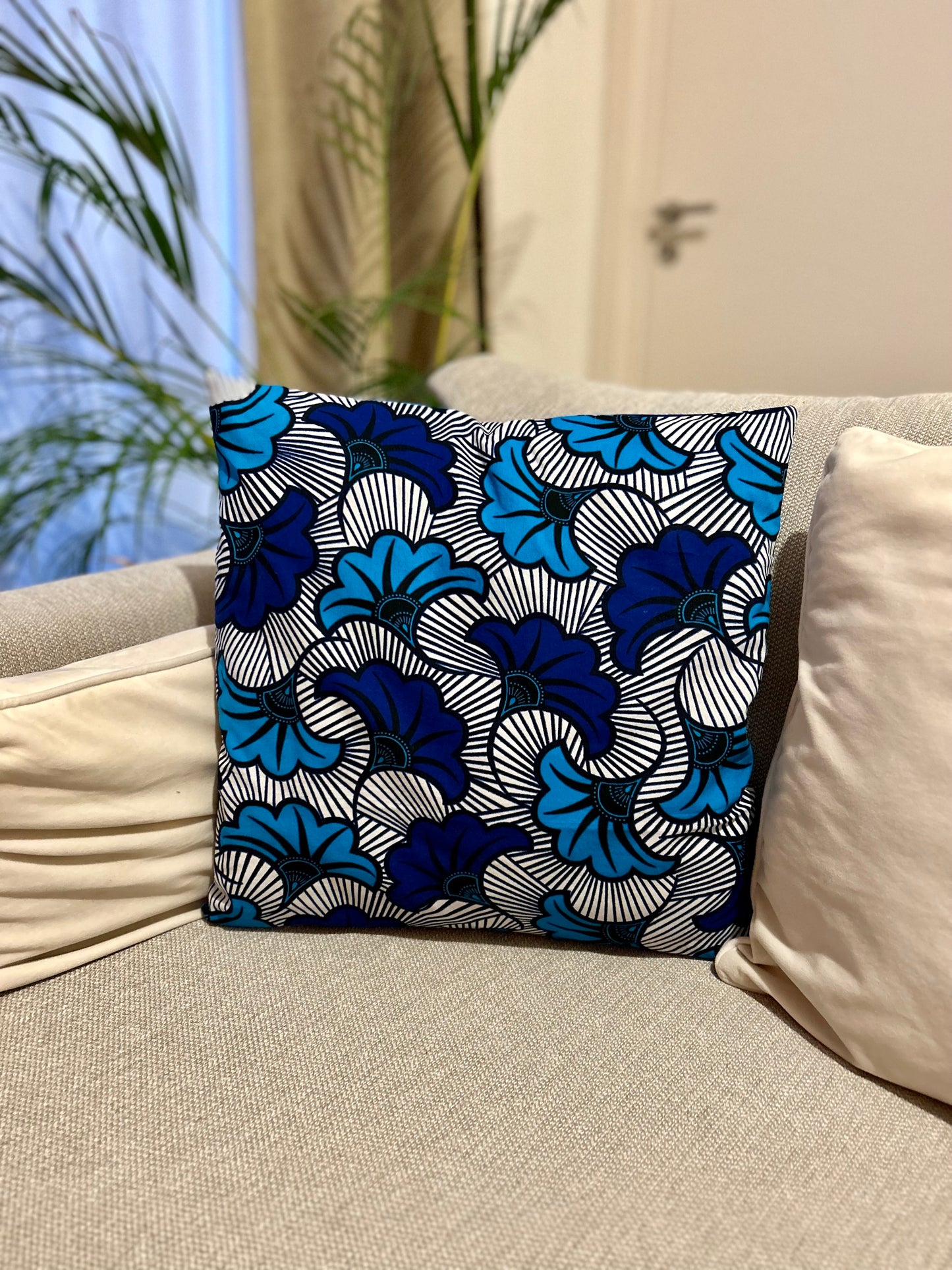 Cushion cover - FLEUR DE MARIAGE (Blue Duo)