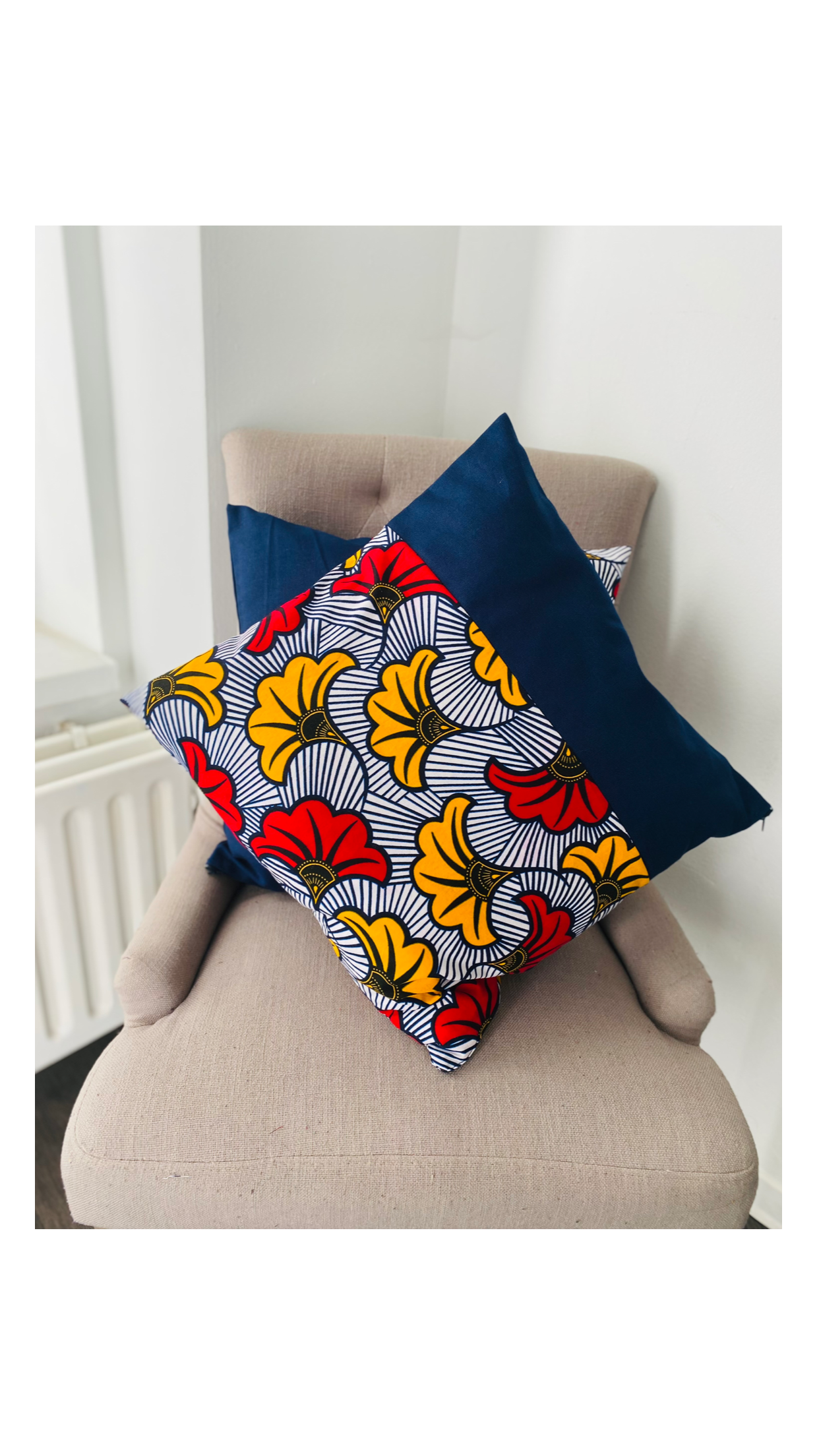 Cushion cover - FLEUR DE MARIAGE (Yellow/Red)