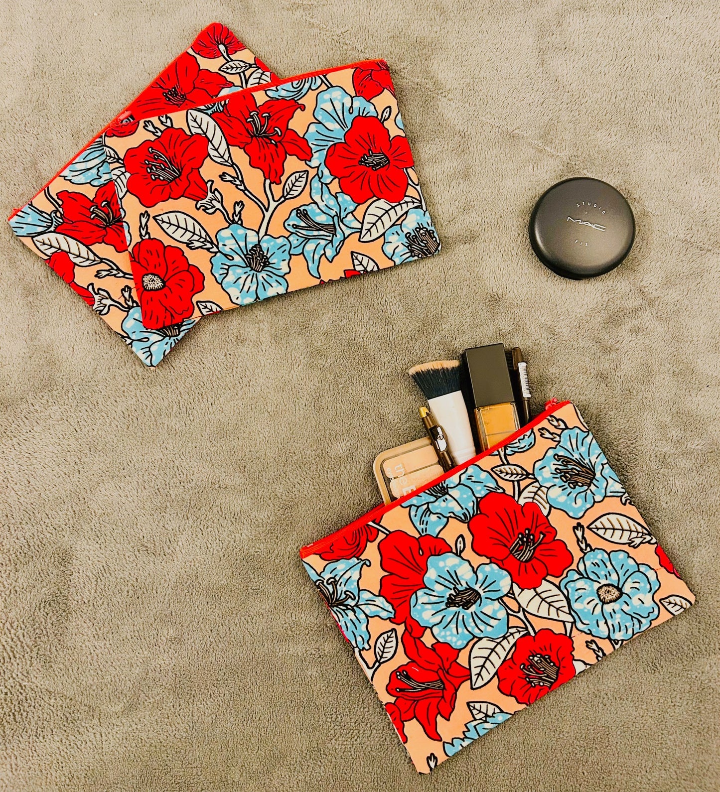 Zip pouch - COQUELICOT