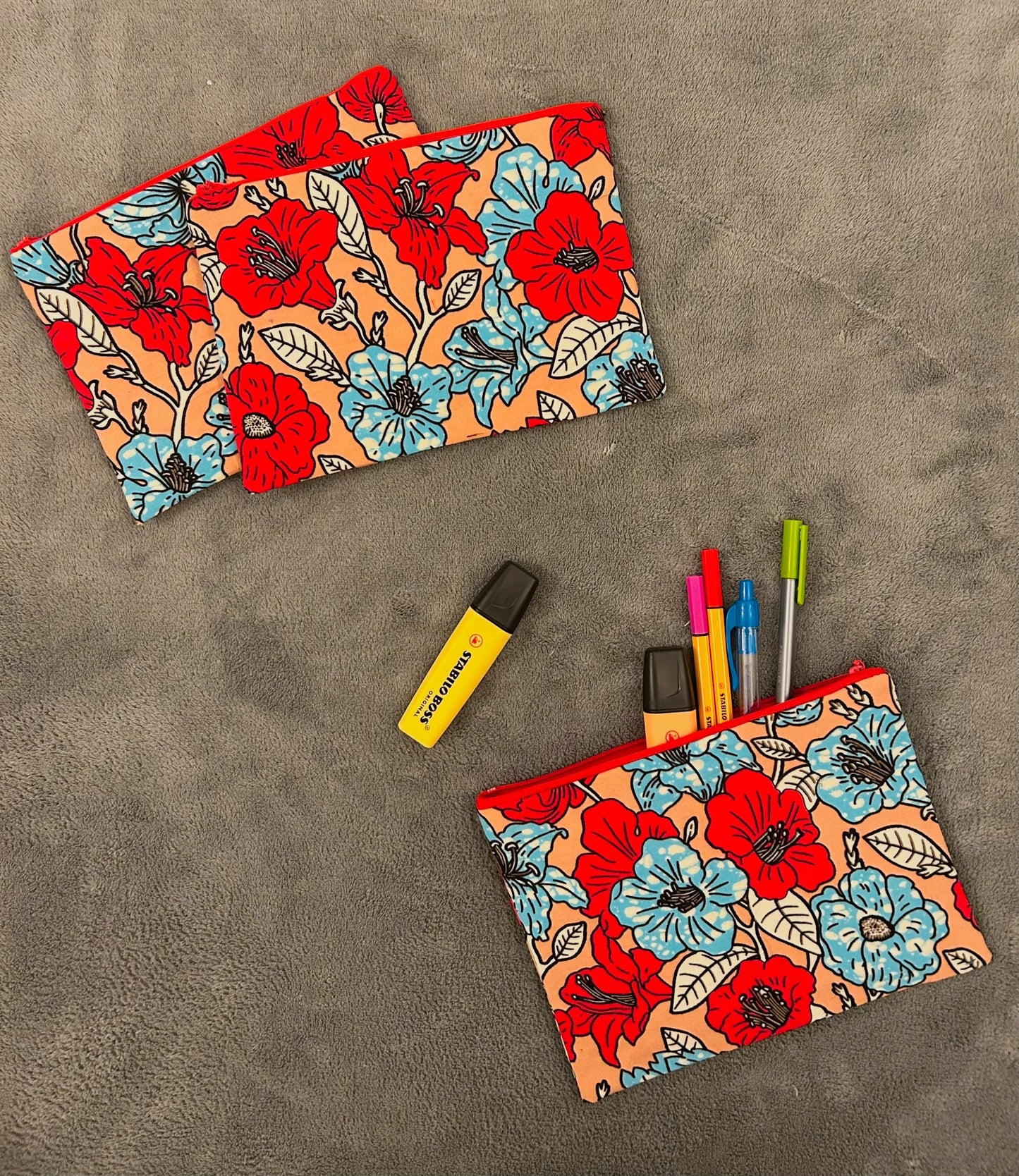 Zip pouch - COQUELICOT